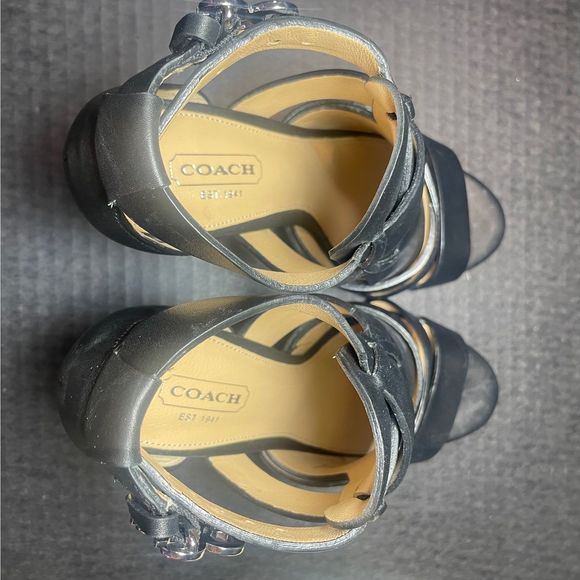 COACH STRAPPY LEATHER 3” HEELS 5.5M NEAR PERFECT - Picture 10 of 13